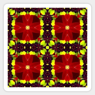 Red Yellow Chrysanthemum Pattern Number 19 Sticker